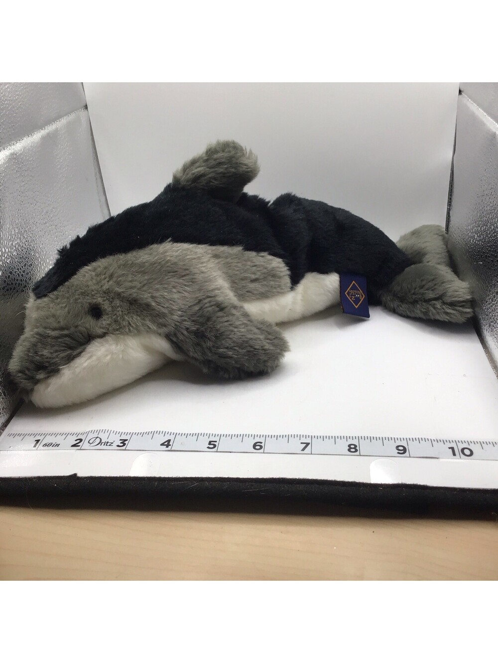 Vintage The Petting Zoo Dolphin Plush Stuffed Animal Realistic Toy 14 Inch